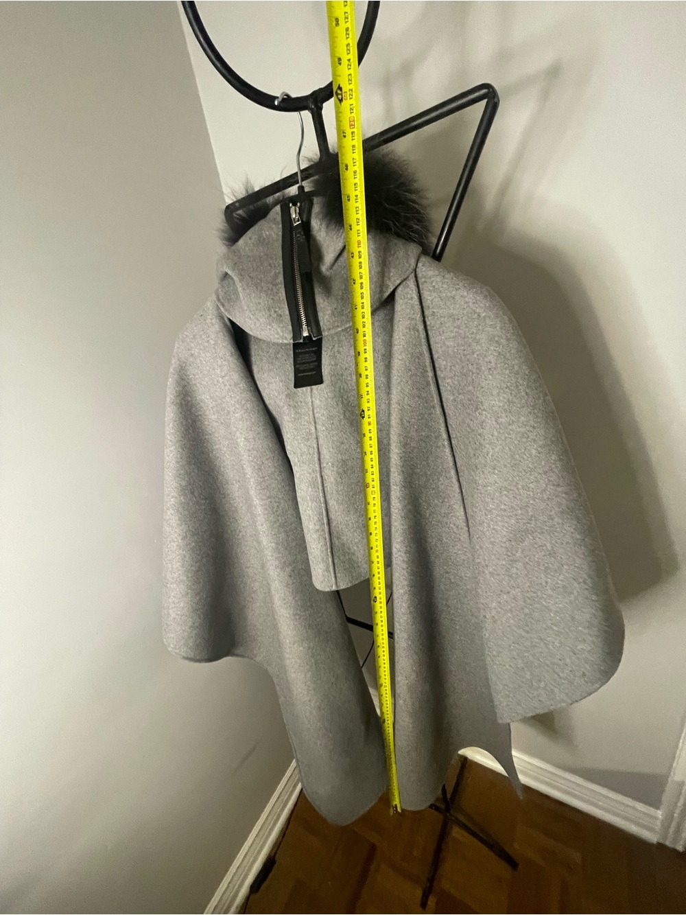 Mackage Light Gray Wool Coat with Black Trim - Picture 4 of 4